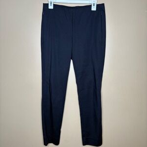 J Jill Essential Cotton Stretch Navy  Ankle Pants Elastic Waist Zip Size 6